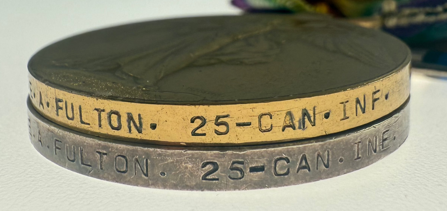 WWI Medal Pair - 25th Canadian Infantry Battalion - Fulton - Underage