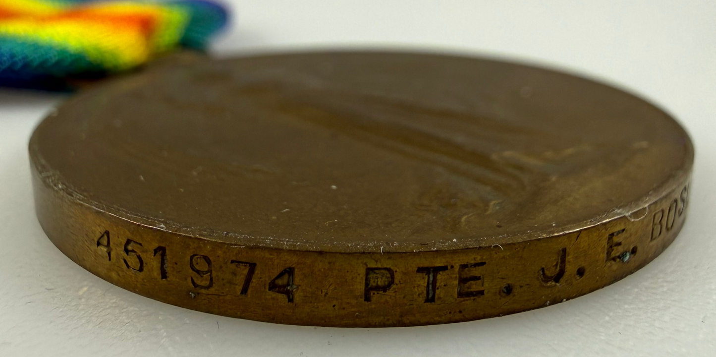Canadian – WWI – Victory Medal – 58th Battalion Canadian Infantry – Bosley