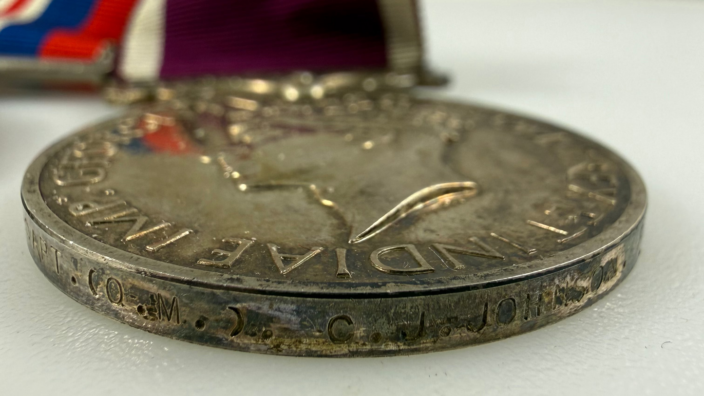 British – WWII – Long Service Medal Group to Officer – Royal Armoured Corps - Johnson