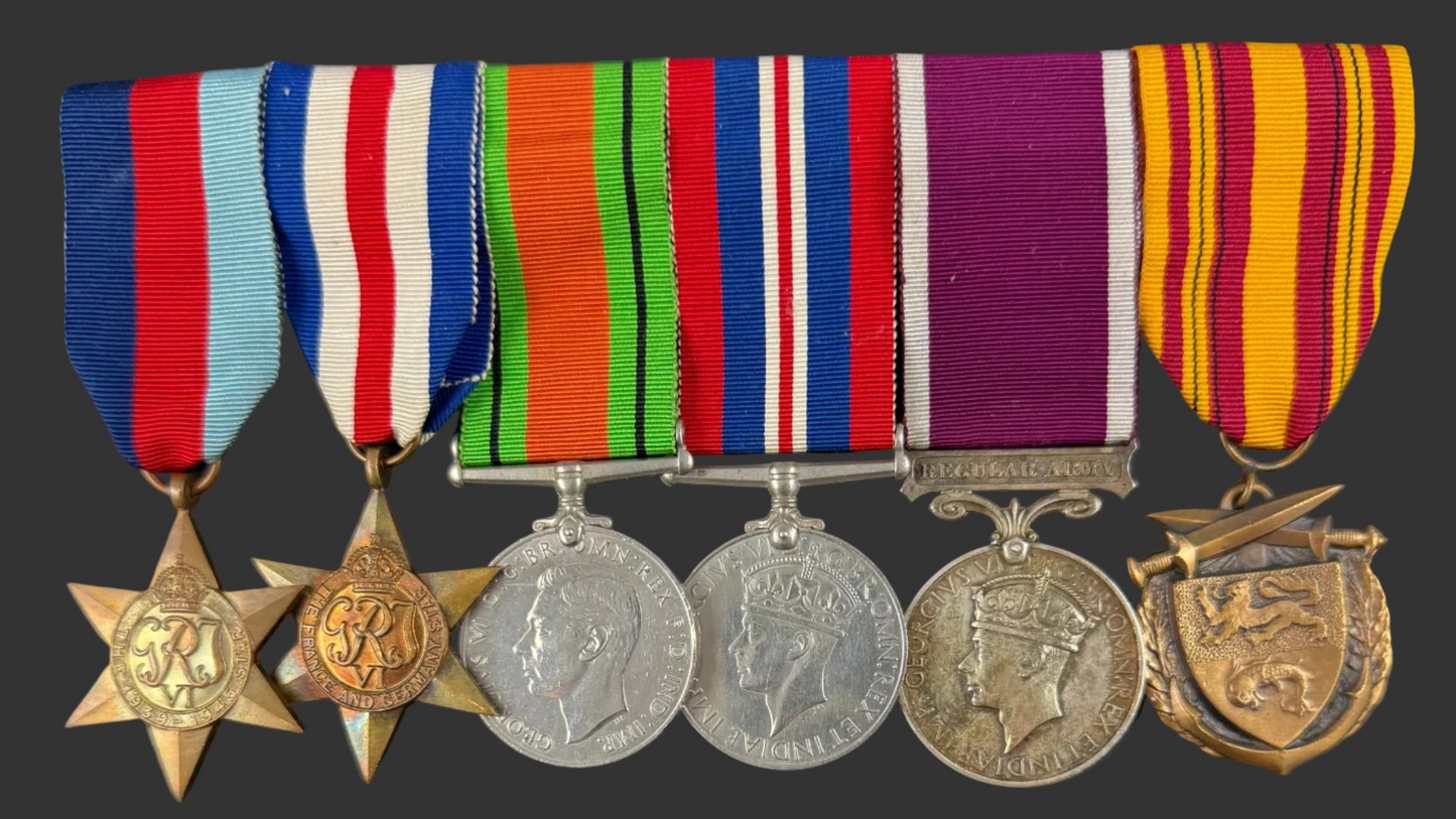 British – WWII – Long Service Medal Group to Dunkirk Veteran – Royal Artillery - Bridle
