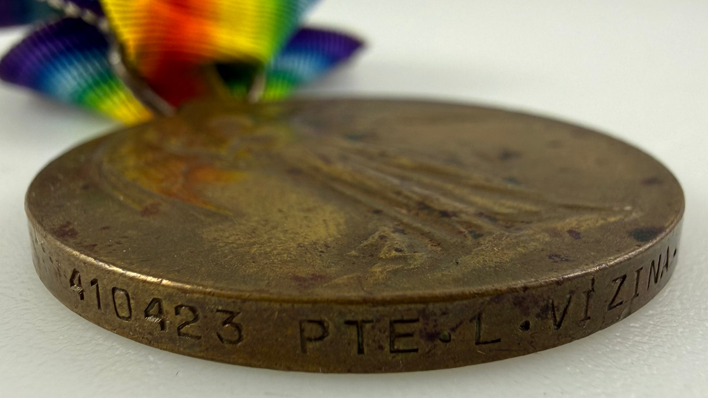 Canadian - WWI - Victory Medal - 38th Canadian Infantry Battalion - KIA