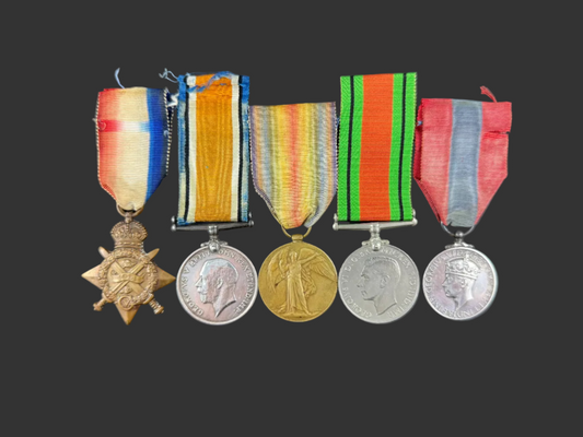 British – WWI – 1914 Star Trio & Imperial Service Medal Group  – Royal Enginers – Miles