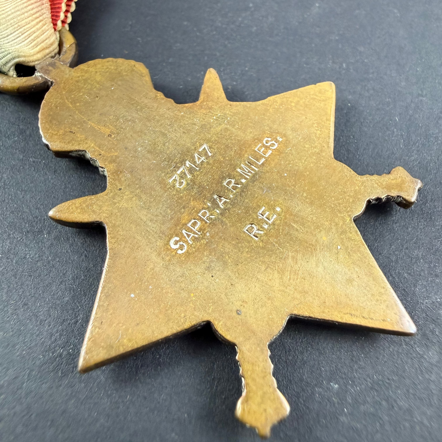 British – WWI – 1914 Star Trio & Imperial Service Medal Group  – Royal Enginers – Miles
