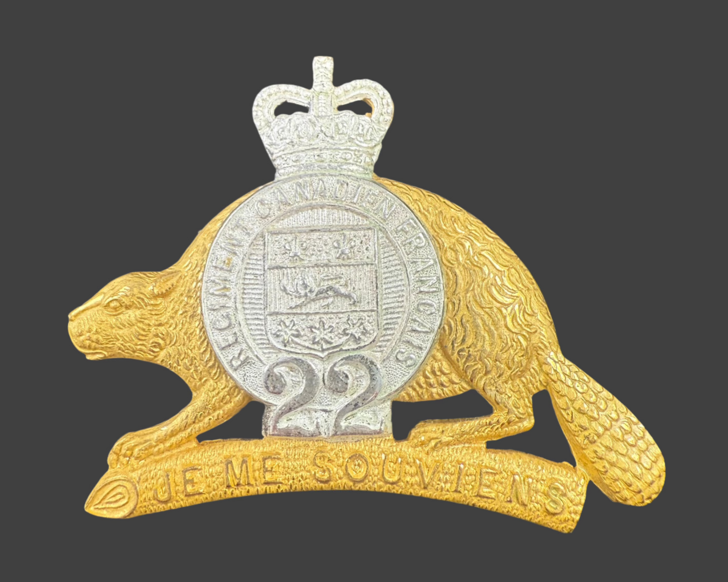 Canadian post-WWII - Royal 22nd Regiment Officer's Cap Badge