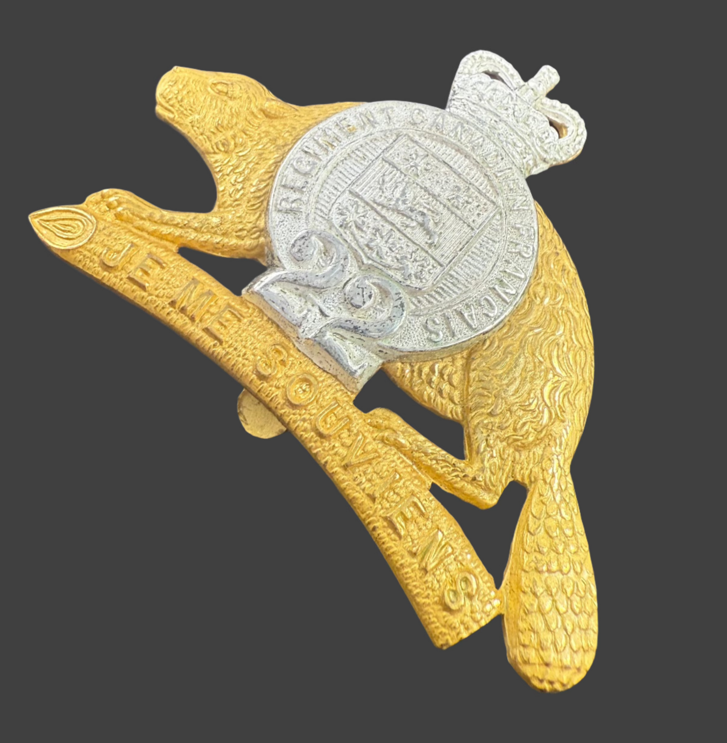 Canadian post-WWII - Royal 22nd Regiment Officer's Cap Badge