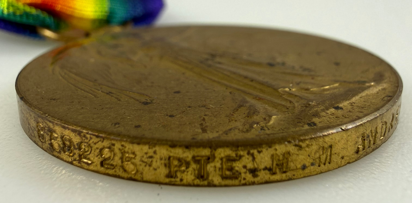 Canadian – WWI – Victory Medal – 43rd Canadian Infantry Battalion – Wounded Vimy 1917 – Andrews