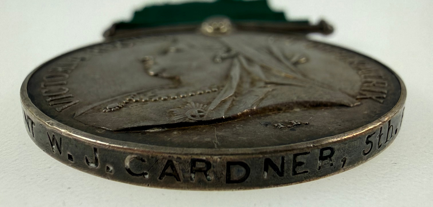 Canadian – Victorian – Colonial Auxiliary Forces Long Service Medal – 5th Regiment (Royal Scots of Canada)– Gardner