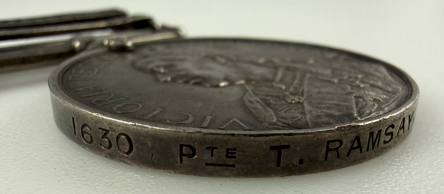 British – Victorian – Queen’s South Africa Medal – Seaforth Highlanders – Wounded - Ramsay
