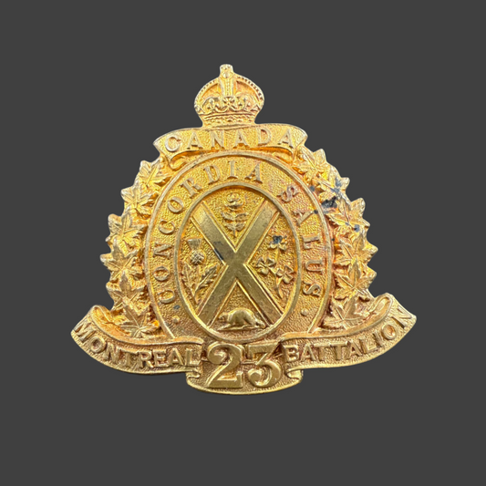 WWI - CEF Officer Cap Badge - 23rd Canadian Infantry Battalion (Montreal Battalion)