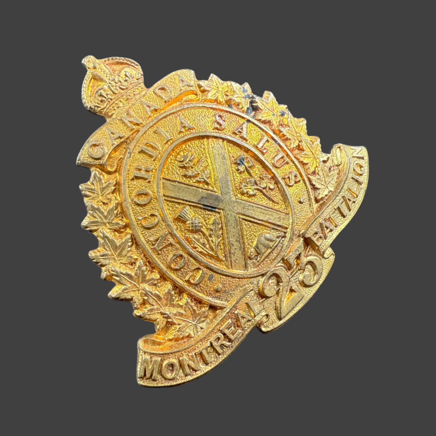 WWI - CEF Officer Cap Badge - 23rd Canadian Infantry Battalion (Montreal Battalion)