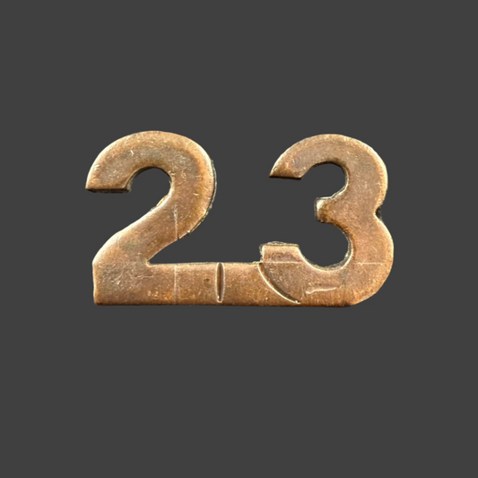 WWI - CEF Shoulder Numeral (Birks) - 23rd Canadian Infantry Battalion (Montreal Battalion)