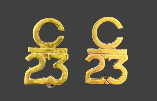 WWI - CEF C/23 Collar Badge Pair - 23rd Canadian Infantry Battalion (Montreal Battalion)