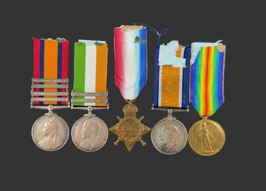 British – Victorian and WWI Medal Group – 14th (King's) Hussars – Wounded Boer War – Shepherd