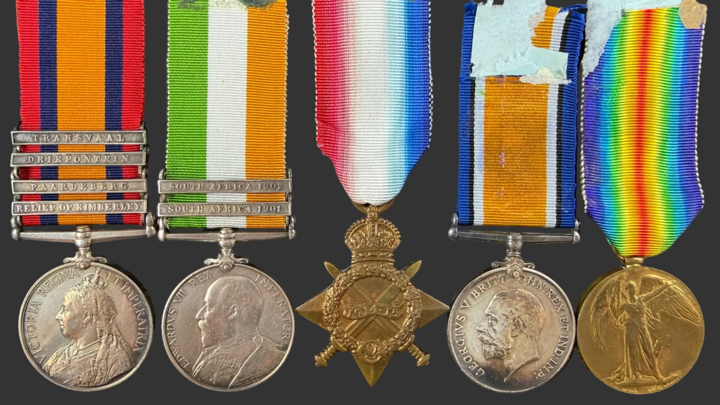 British – Victorian and WWI Medal Group – 14th (King's) Hussars – Wounded Boer War – Shepherd