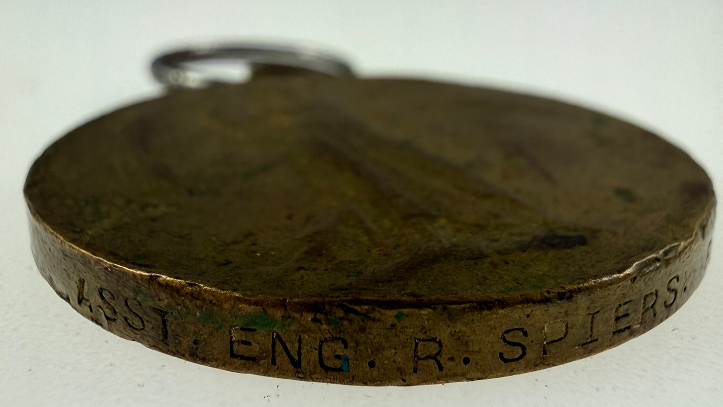 British – WWI – Victory Medal – Royal Naval Reserve – Distinguished Service Medal & MiD -Engineer Officer – Spiers