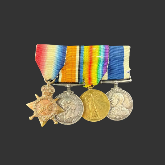 British – WWI – 1914-15 Medal Trio and Royal Navy Long Service Medal Group – Jutland Veteran HMS Royalist – Rosie