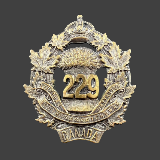WWI - CEF Cap Badge - 229th Canadian Infantry Battalion (South Saskatchewan)