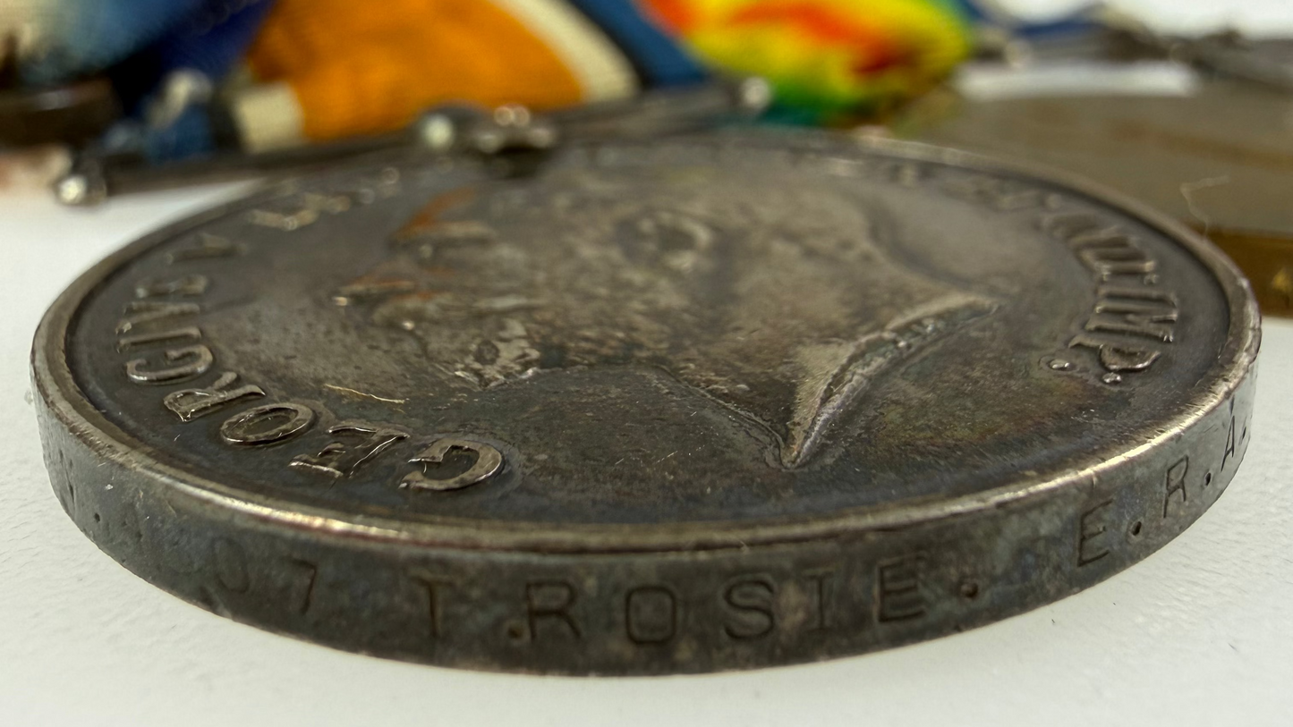 British – WWI – 1914-15 Medal Trio and Royal Navy Long Service Medal Group – Jutland Veteran HMS Royalist – Rosie