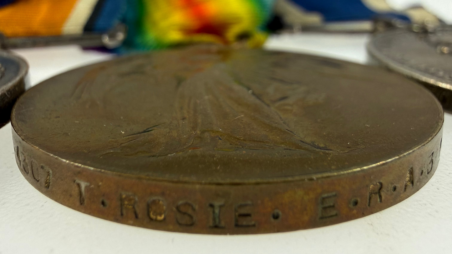 British – WWI – 1914-15 Medal Trio and Royal Navy Long Service Medal Group – Jutland Veteran HMS Royalist – Rosie