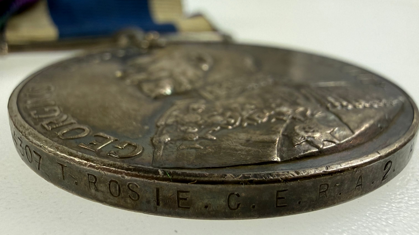British – WWI – 1914-15 Medal Trio and Royal Navy Long Service Medal Group – Jutland Veteran HMS Royalist – Rosie