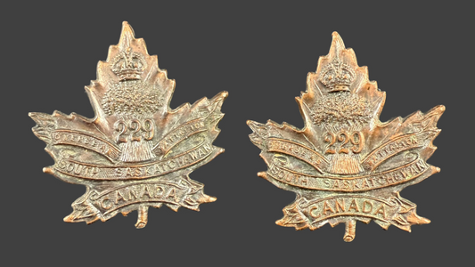 WWI - CEF Collar Badges - 229th Canadian Infantry Battalion (South Saskatchewan)