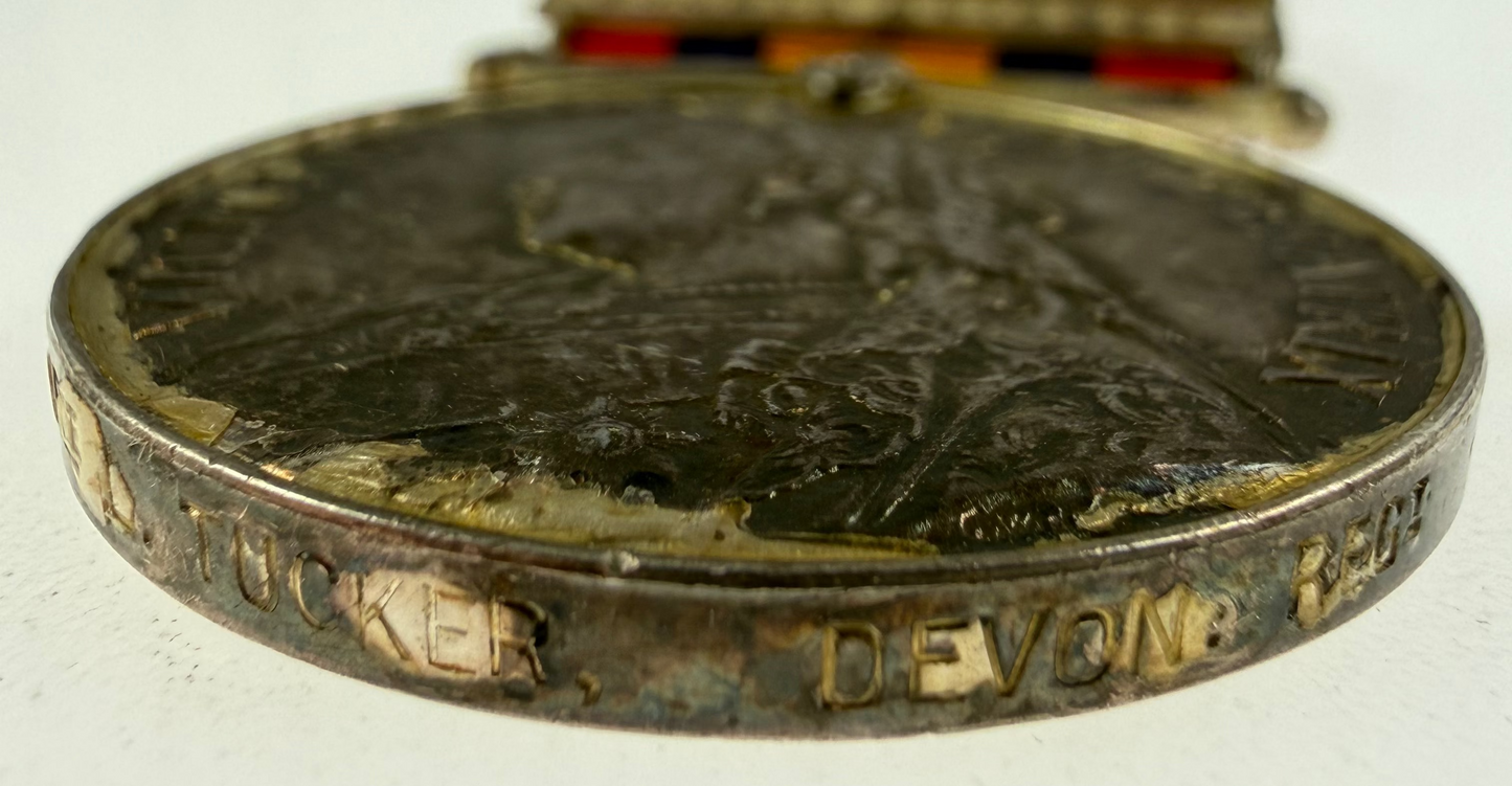 British – Victorian – India and South Africa Campaign Medal Group – Devonshire Regiment - Tucker