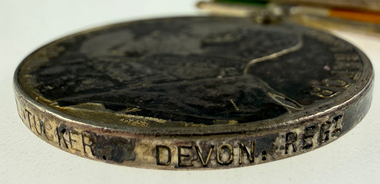 British – Victorian – India and South Africa Campaign Medal Group – Devonshire Regiment - Tucker