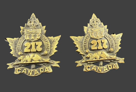 WWI - CEF Collar Badges - 217th Canadian Infantry Battalion (Qu'Appelle Battalion)
