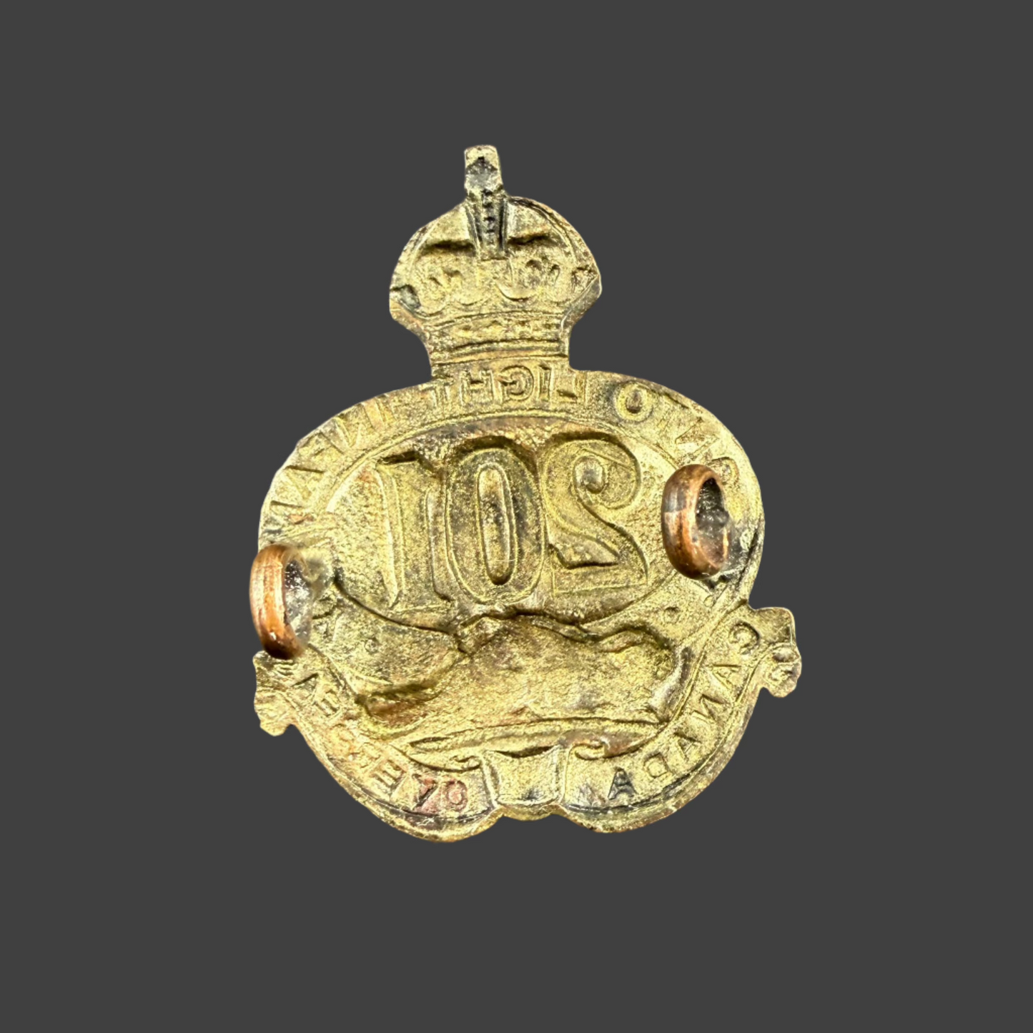 WWI - CEF Officers' Collar Badge - 201st Canadian Infantry Battalion (Toronto Light Infantry)
