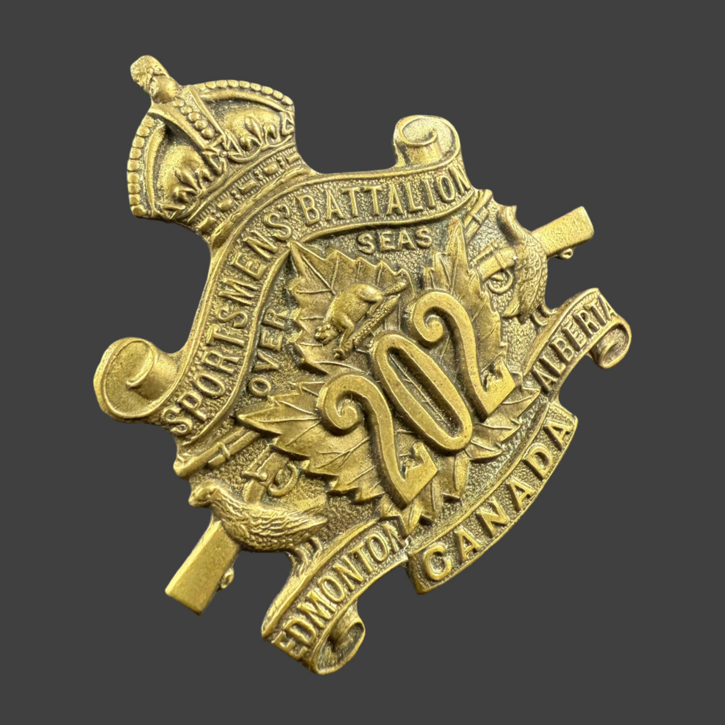 WWI - CEF Cap Badge - 202nd Canadian Infantry Battalion (Edmonton Sportsmen's Battalion)