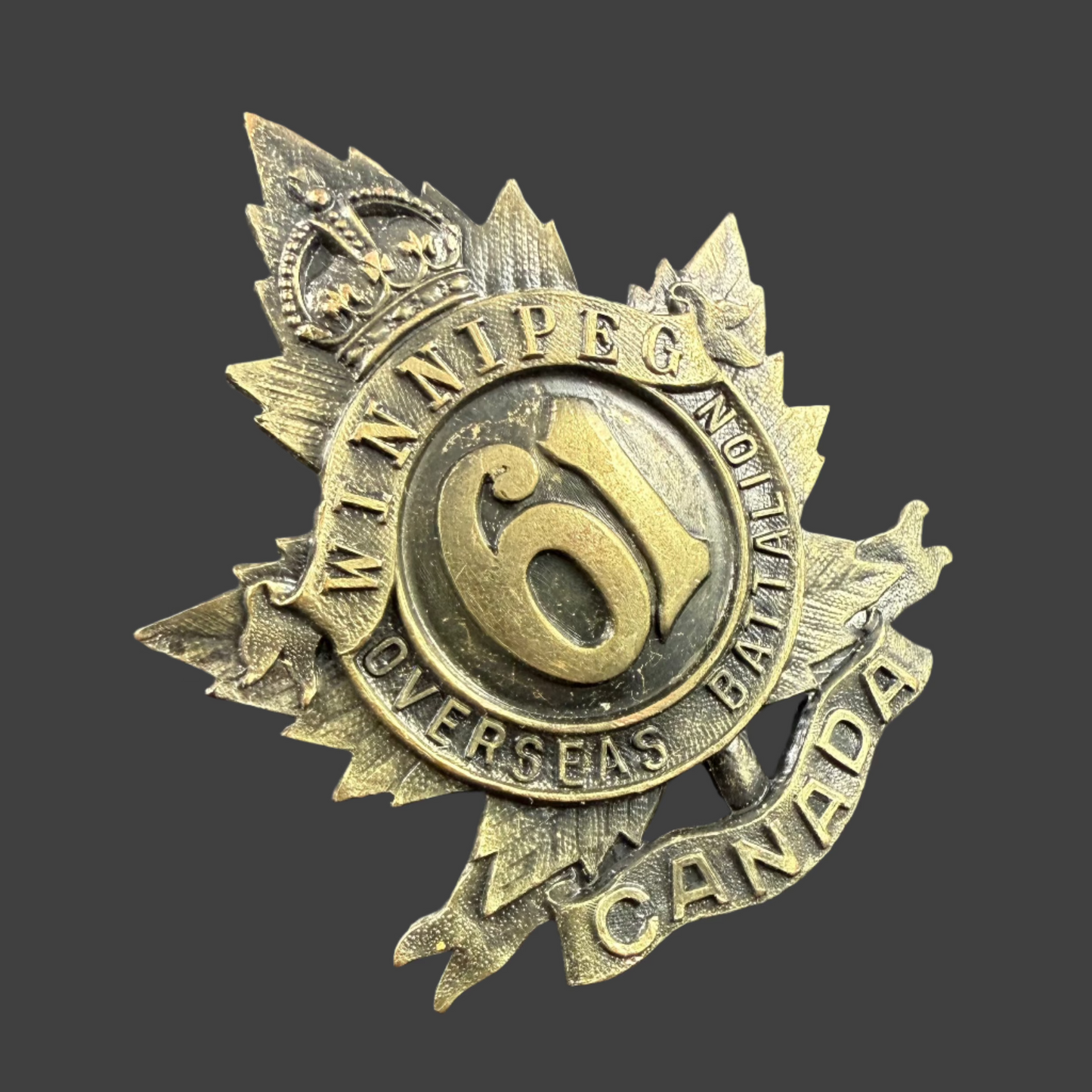 WWI - CEF Cap Badge - 61st Canadian Infantry Battalion (Winnipeg) - Inglis
