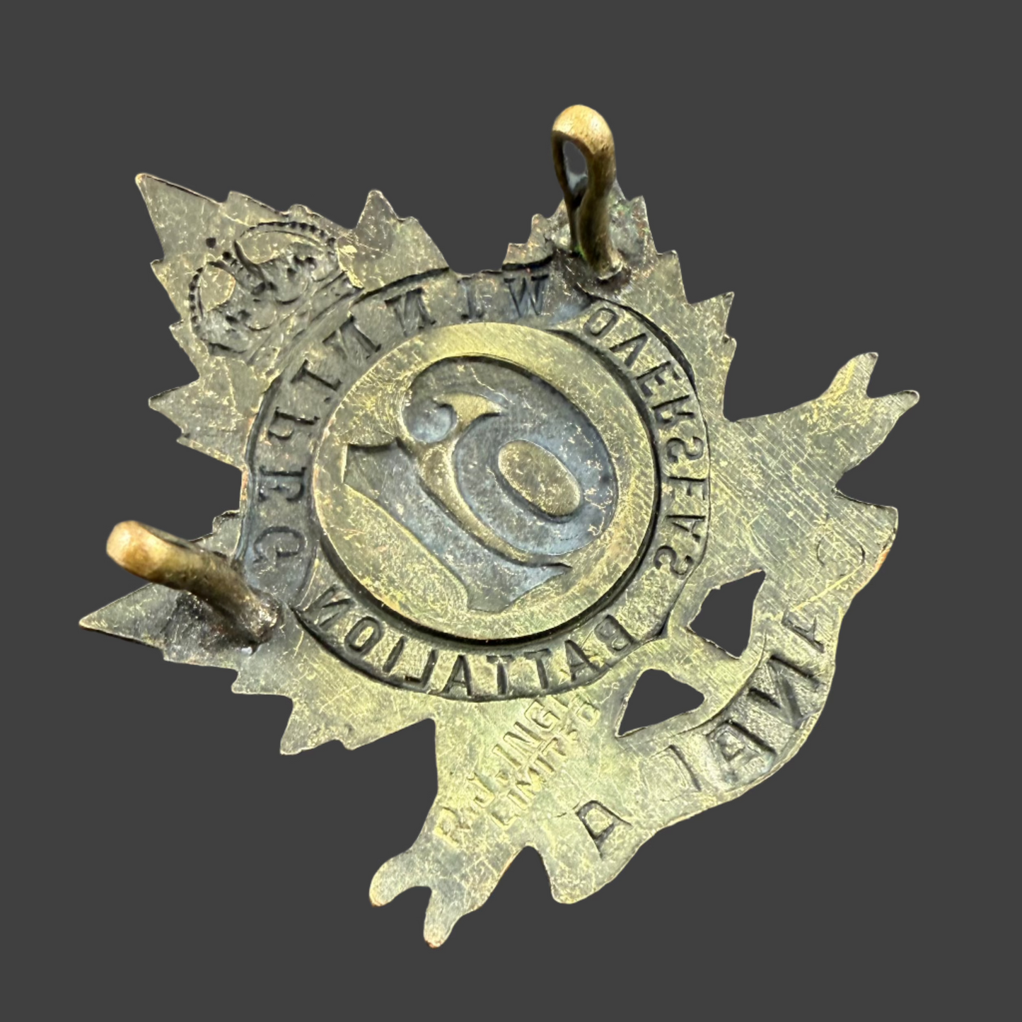WWI - CEF Cap Badge - 61st Canadian Infantry Battalion (Winnipeg) - Inglis