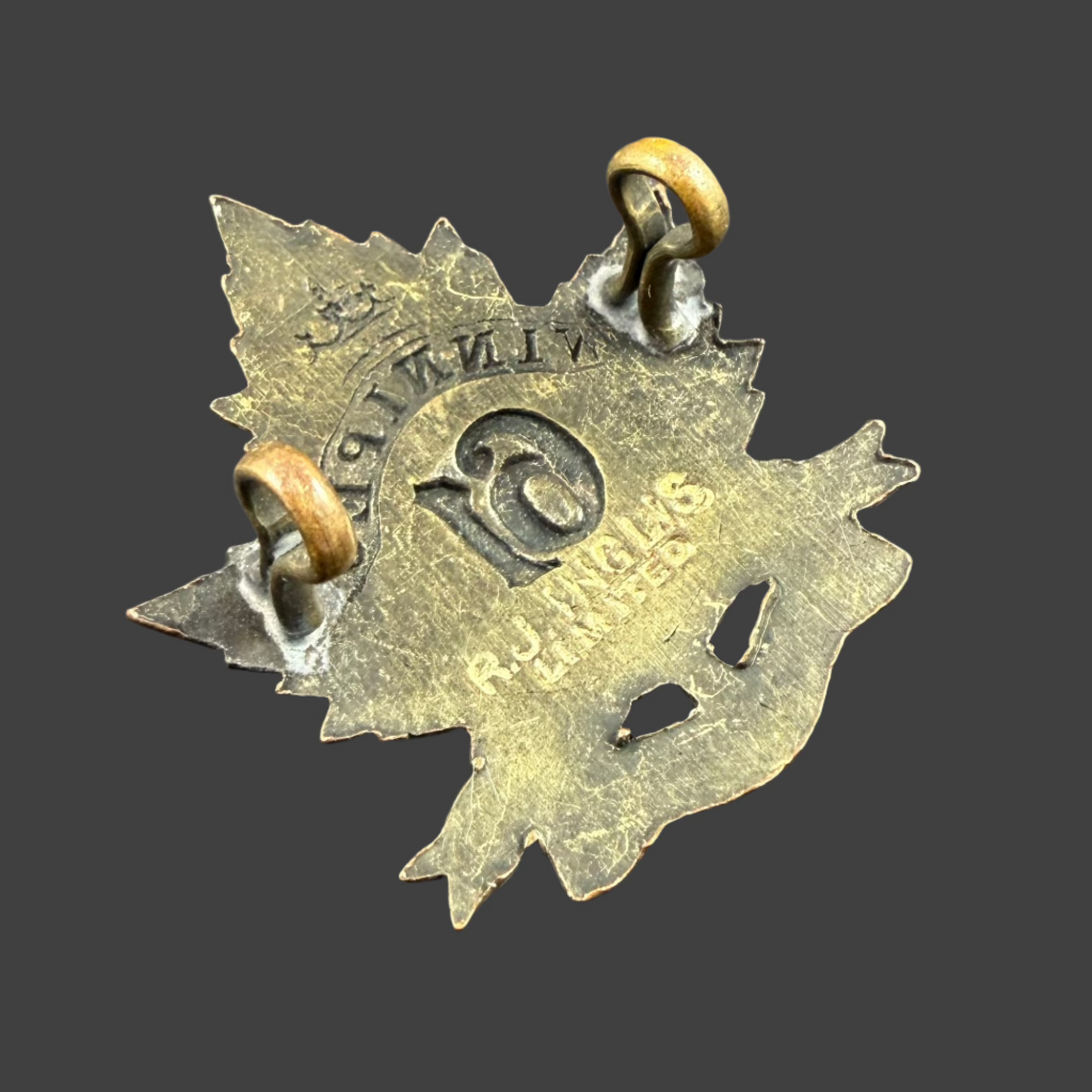 WWI - CEF Collar Badge - 61st Canadian Infantry Battalion (Winnipeg) - Inglis