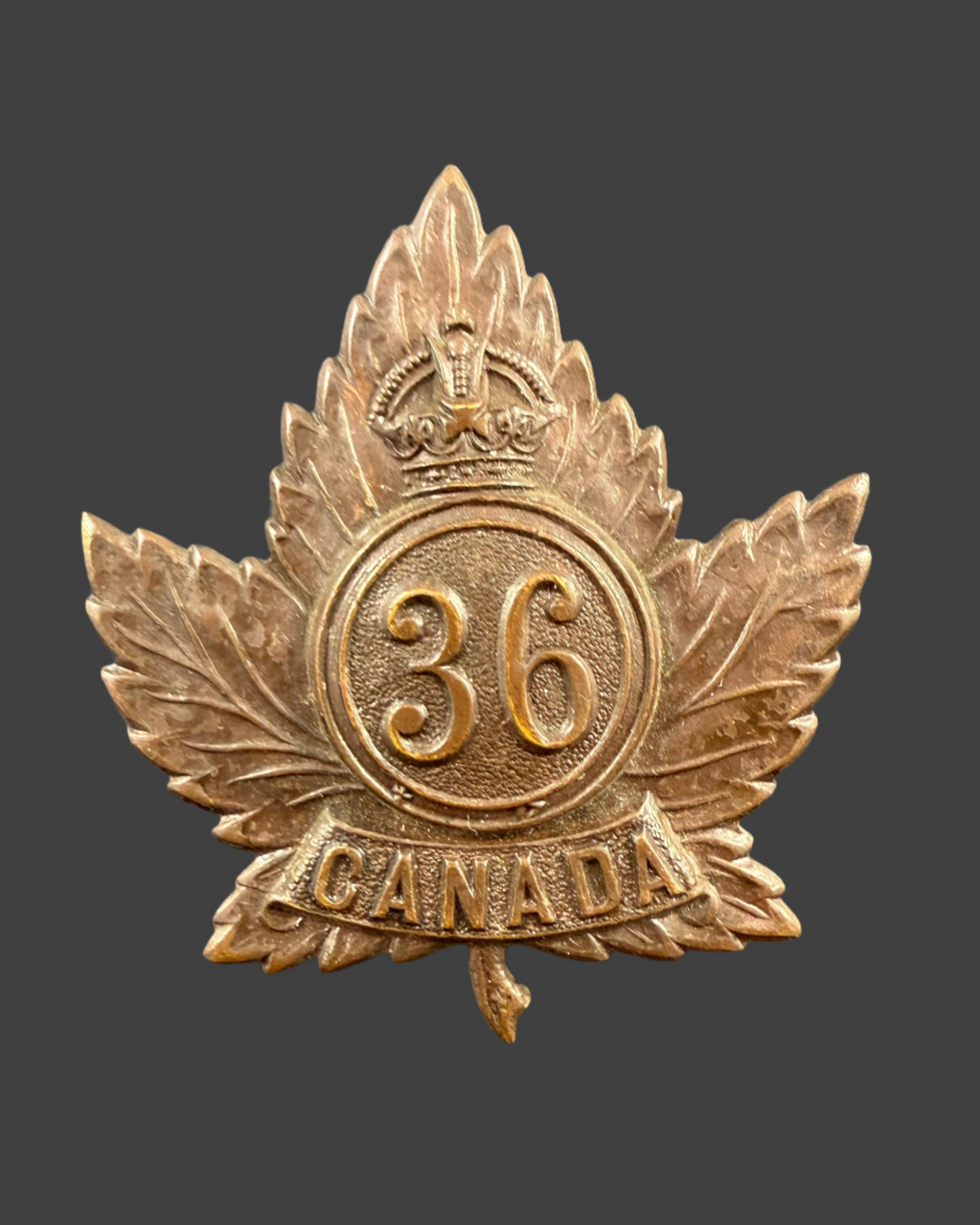 WWI - CEF Cap Badge - 36th Canadian Infantry Battalion (Hamilton)