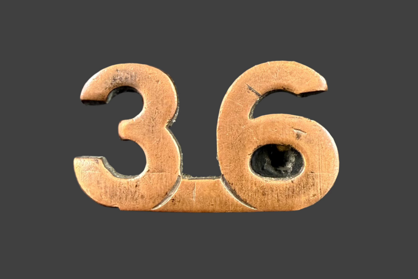 WWI - CEF Shoulder Numeral - 36th Canadian Infantry Battalion (Hamilton) - Birks