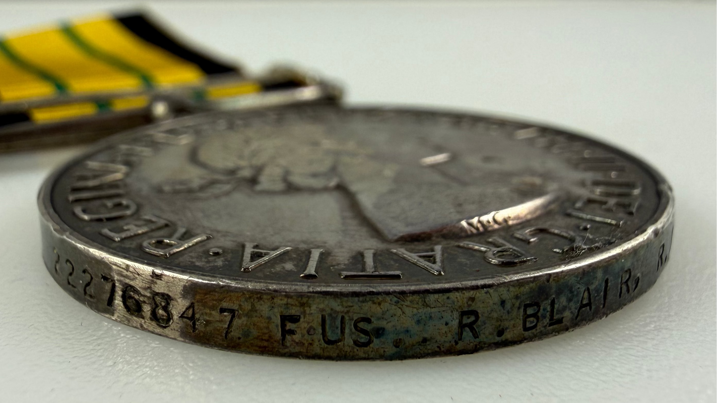 British – Africa General Service Medal – Kenya – Royal Inniskilling Fusiliers – Blair