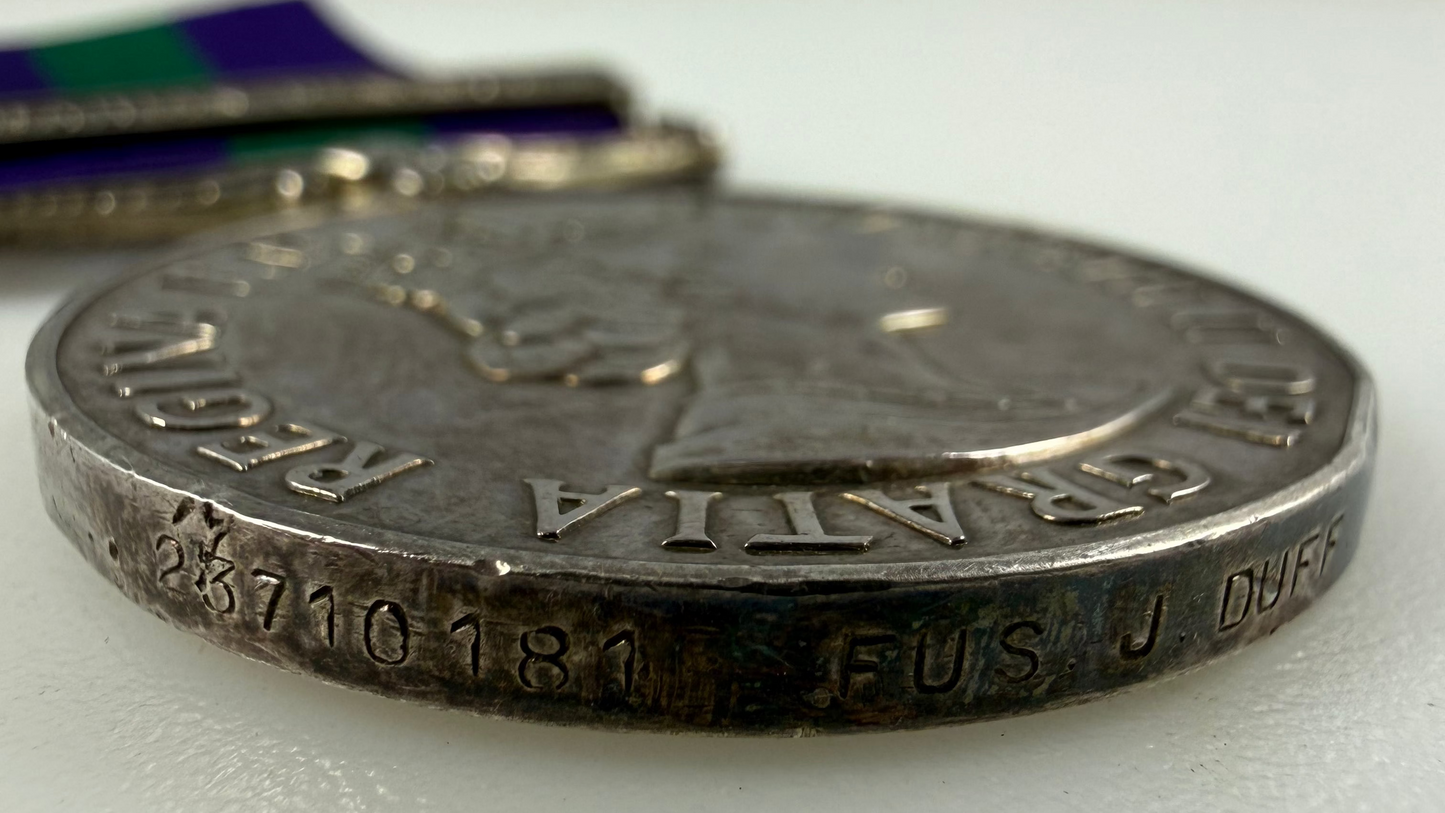 British – General Service Medal 1918 – Arabian Peninsula – Royal Inniskilling Fusiliers – Duff
