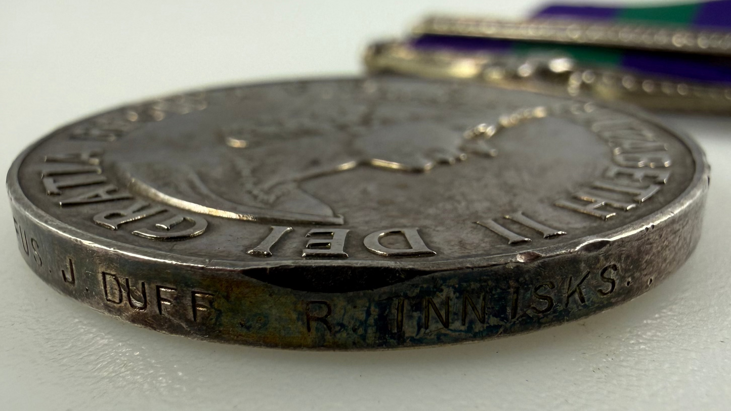 British – General Service Medal 1918 – Arabian Peninsula – Royal Inniskilling Fusiliers – Duff