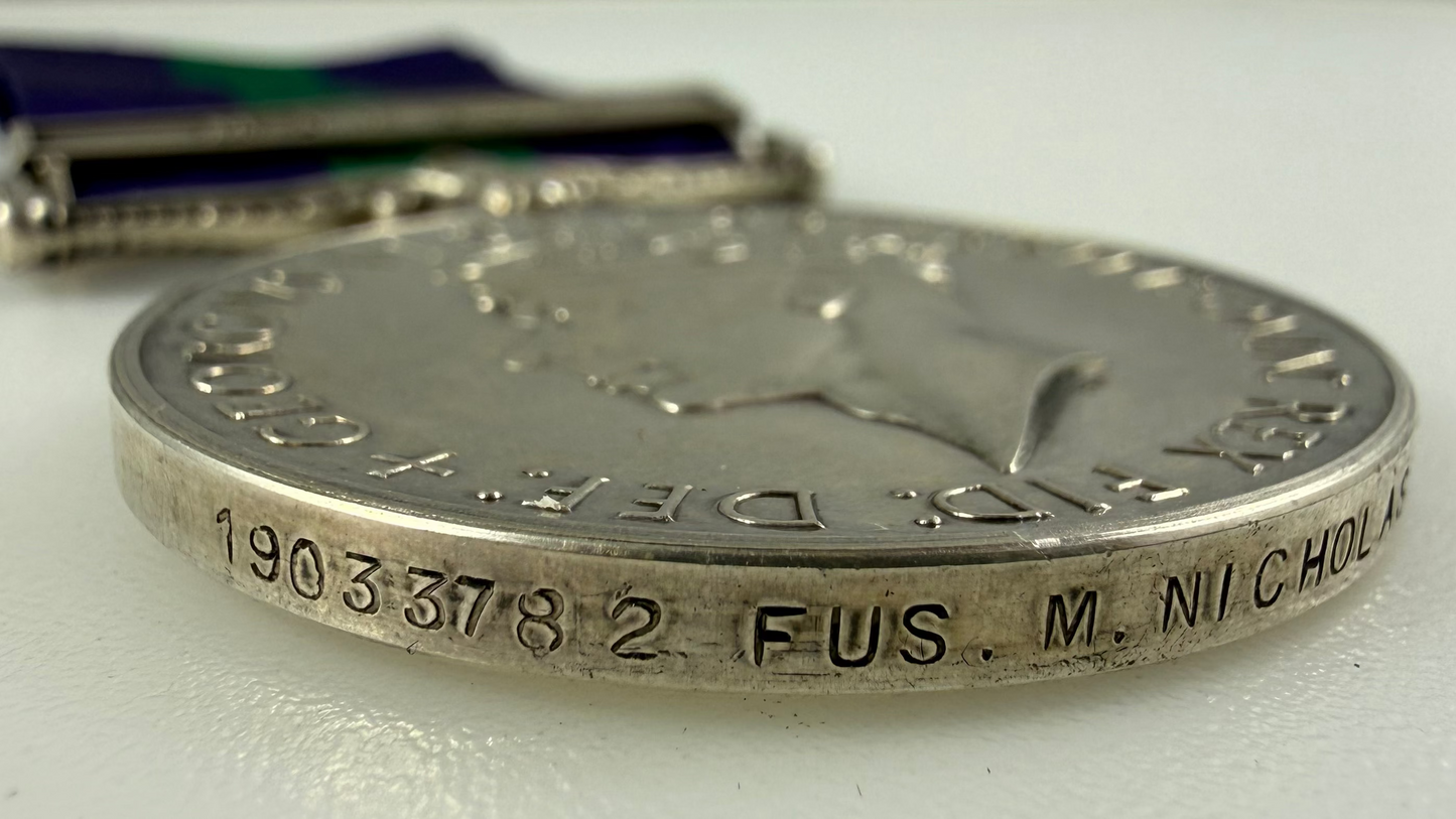 British – General Service Medal 1918 – Malaya – Royal Inniskilling Fusiliers – Nicholas