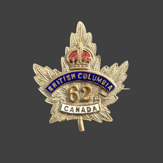 WWI - CEF Sweetheart Pin - 62nd Canadian Infantry Battalion (British Columbia)