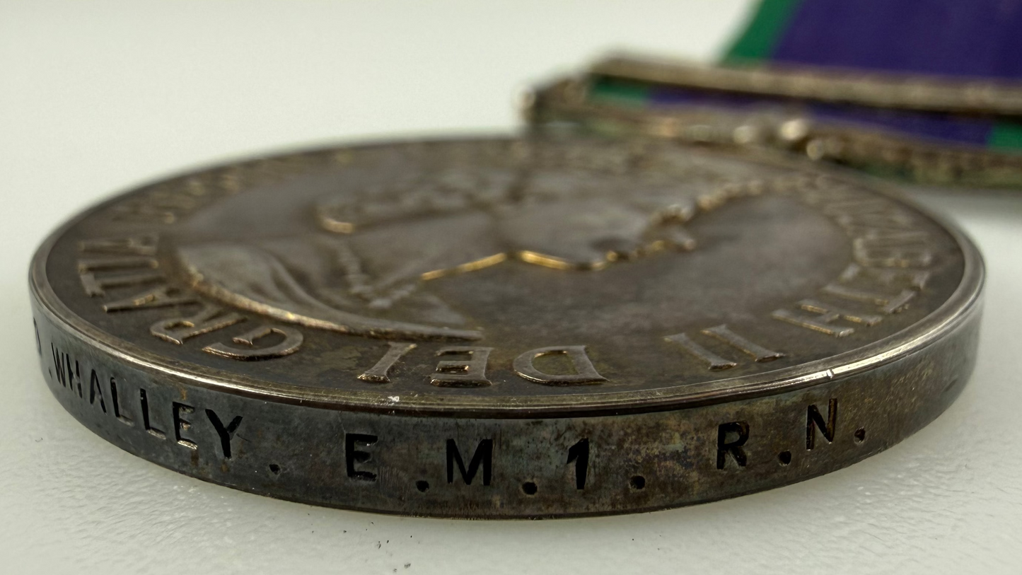 British – Campaign Service Medal 1962 – Borneo – Royal Navy – Whalley