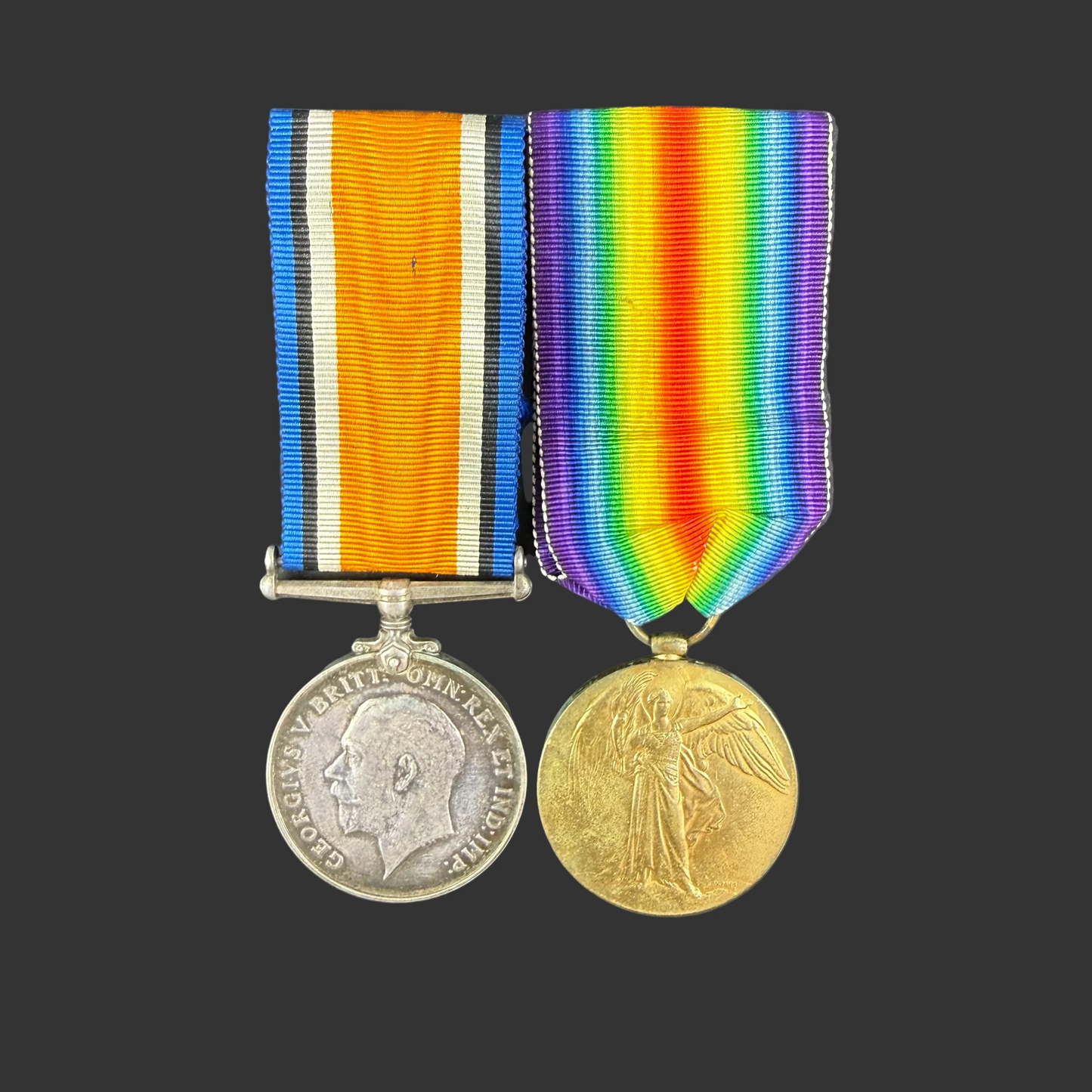 British – WWI – Medal Pair – East Kent Regiment  –  Officer – DoW – Bisset