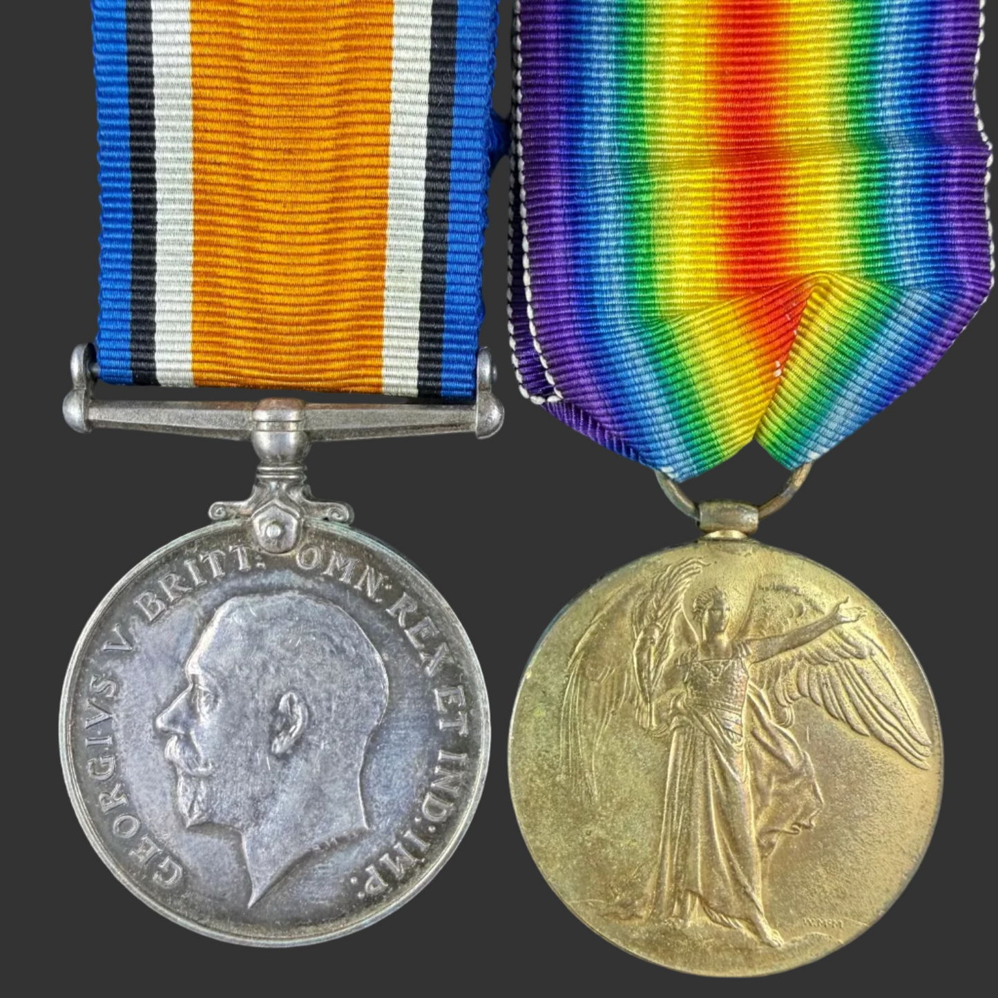 British – WWI – Medal Pair – East Kent Regiment  –  Officer – DoW – Bisset
