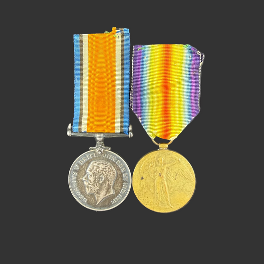 British – WWI – Medal Pair – Argyll & Sutherland Highlanders – Wounded Vimy Ridge / Arras - Young