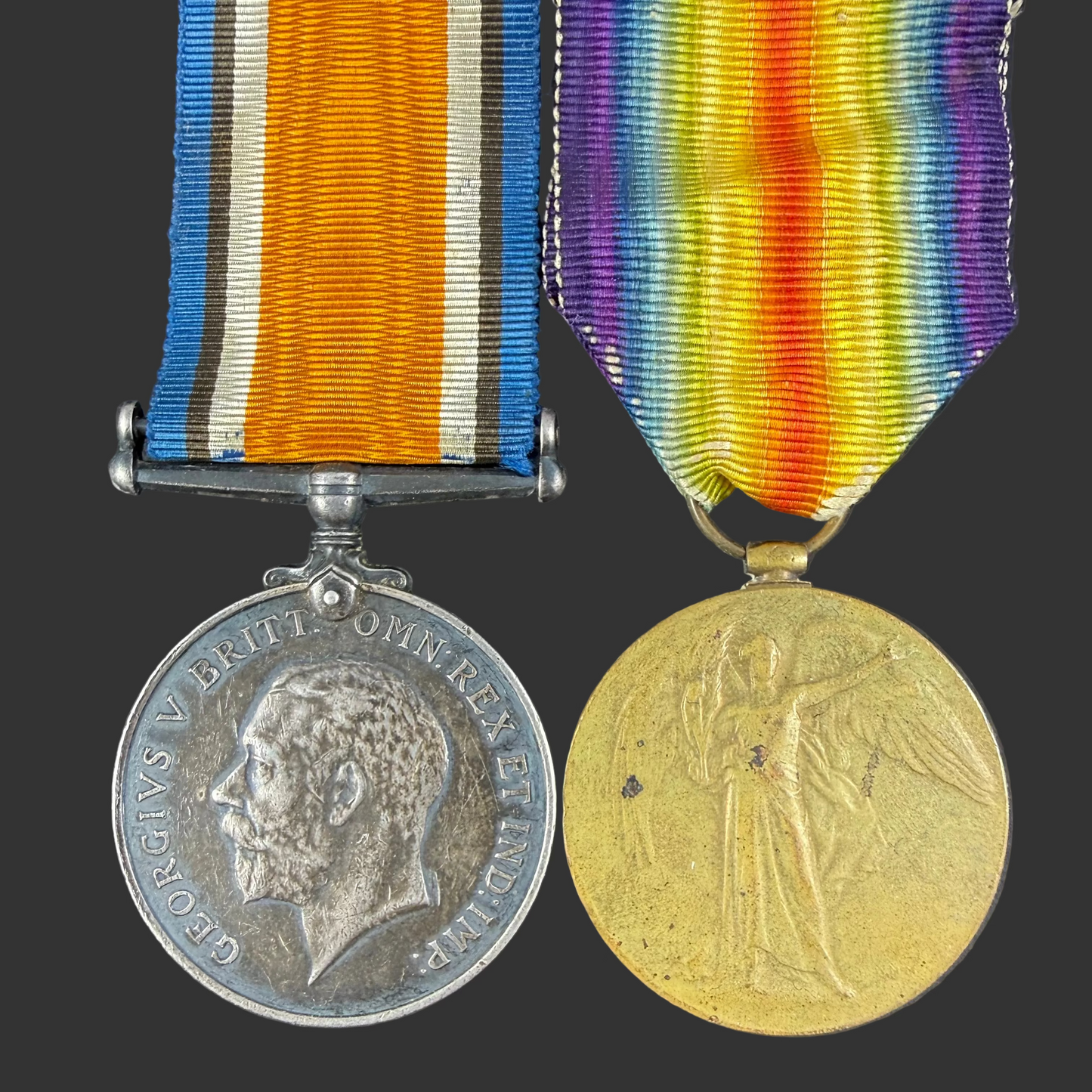 British – WWI – Medal Pair – Argyll & Sutherland Highlanders – Wounded Vimy Ridge / Arras - Young