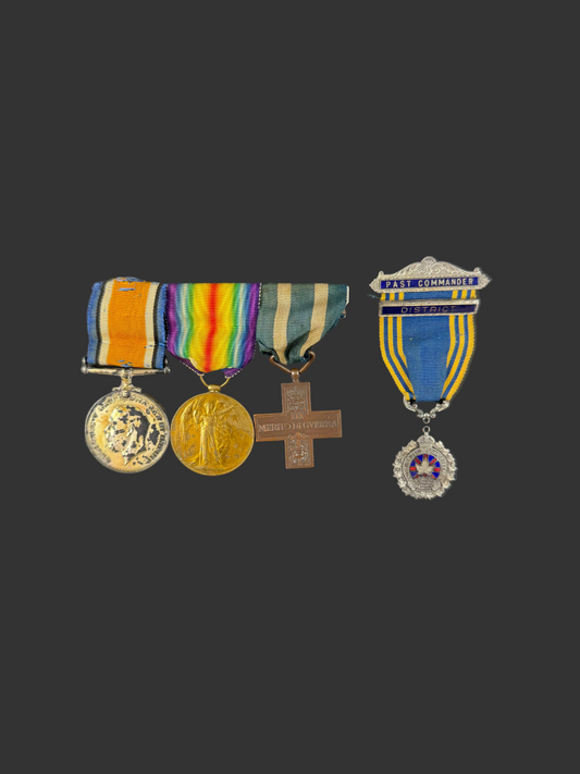 British – WWI – Medal Pair with Italian War Merit Cross – Connaught Rangers – Waiting