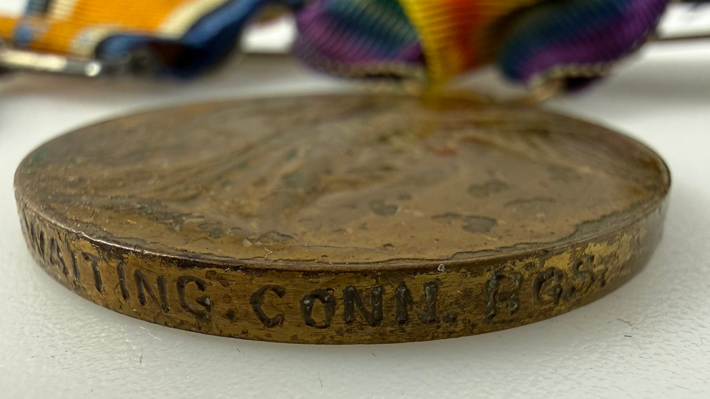 British – WWI – Medal Pair with Italian War Merit Cross – Connaught Rangers – Waiting