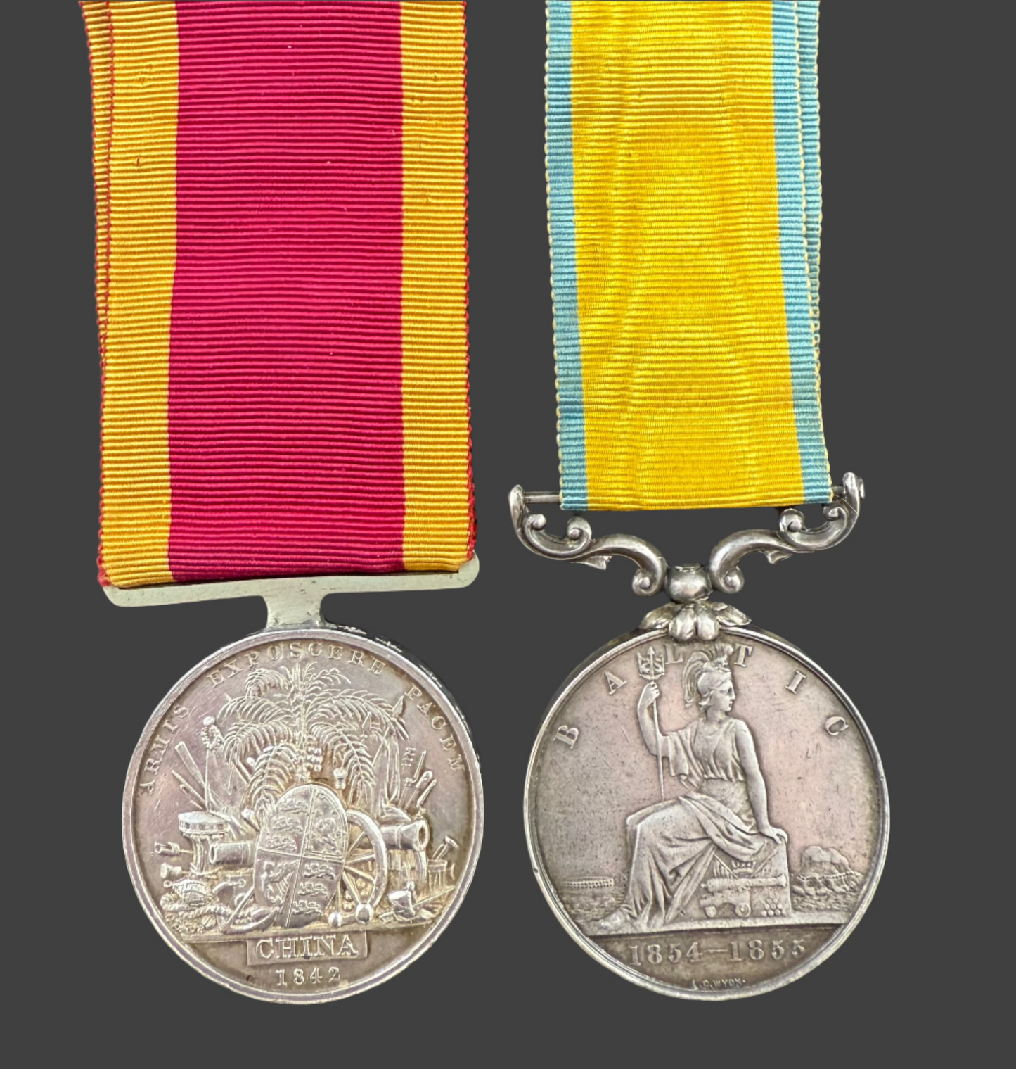 Victorian - Royal Navy Medal Pair - China 1842 - Baltic - Bruce