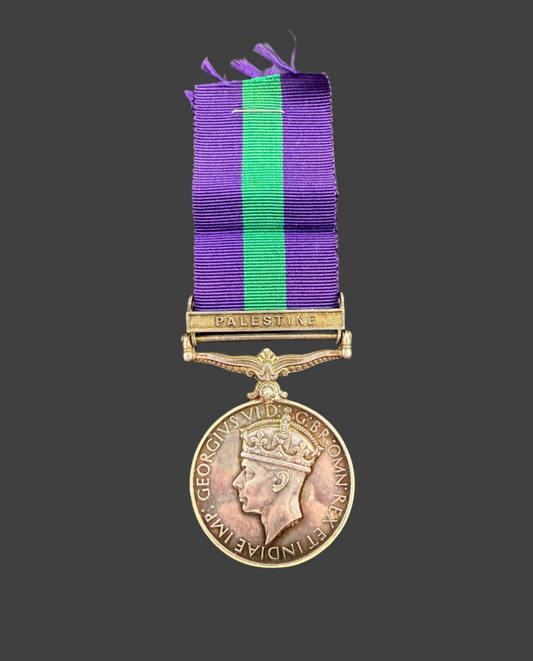 British - General Service Medal - Palestine Clasp - Hampshire Regiment  - Hines - DoW