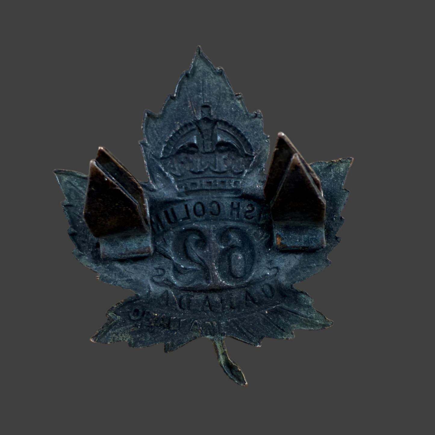 WWI - CEF Collar Badge - 62nd Canadian Infantry Battalion (British Columbia)